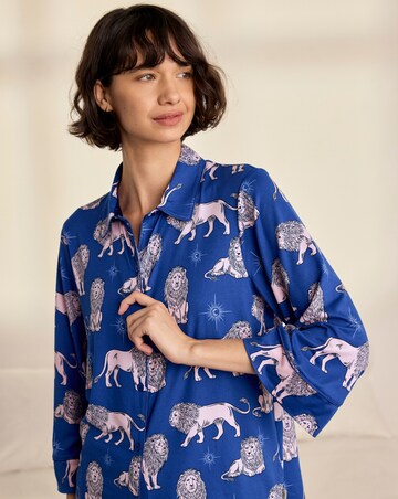 Chelsea Peers Long Wide Sleeve Button Up Lion Pyjama Set