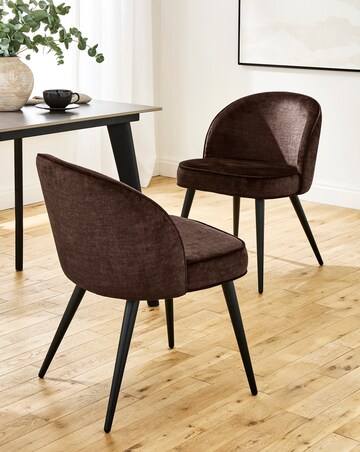 Emilie Chenille Pair of Dining Chairs