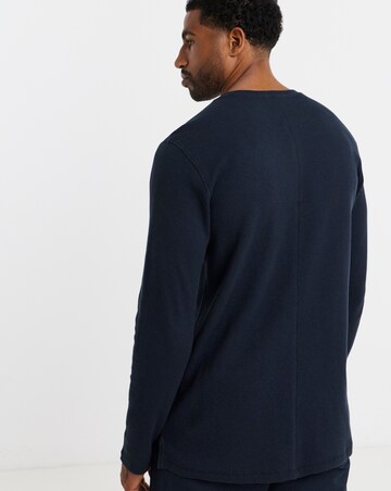 Textured Long Sleeve Grandad T-Shirt