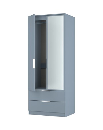 Humber Ready Assembled 2 Door 2 Drawer Mirrored Wardrobe - Kids