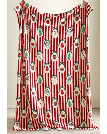 Catherine Lansfield Christmas Vintage Stripe Throw