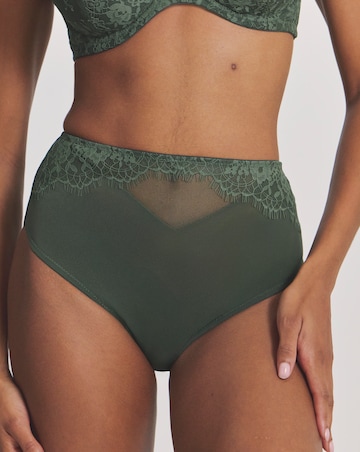 Pretty Secrets Lace Full Brief Knickers Green
