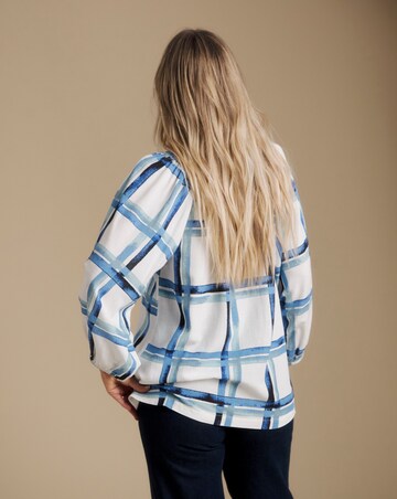Julipa Check Print Linen Blouse