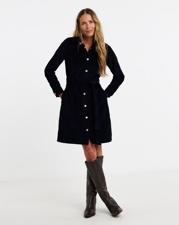 Navy Cord Shirt Dress