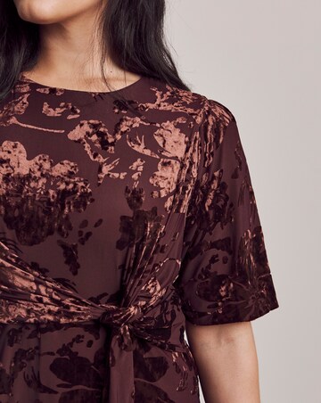 Julipa Petite Velour Burn Out Midi Dress