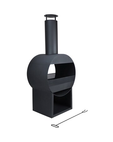 Charles Bentley Black Steel Chimenea