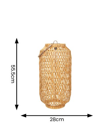 ValueLights Solar Powered Outdoor Natural Rope Lantern Garden Light Floor Lamp