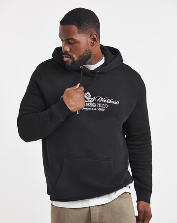 Jack & Jones Toronto Embroidered Logo Sweat Hoody - Black