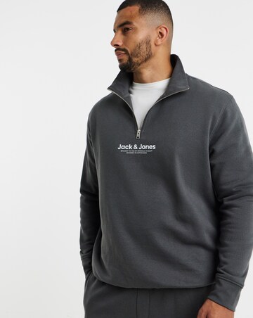 Jack & Jones Vesterbro Quarter Zip Sweat Top and Pants Set - Grey