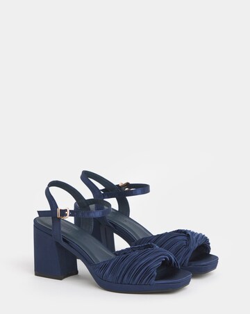 Eve Pleated Two Part Platform Heels - Extra Wide Fit (EEE)