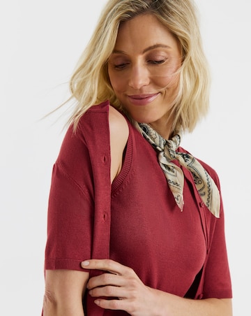 Short Sleeve Cardigan And Vest Twinset
