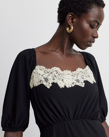 Joanna Hope Contrast Lace Midi Dress