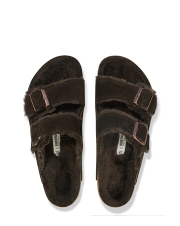 Birkenstock Arizona Shearling Suede Leather Mule Sandals - Standard Fit