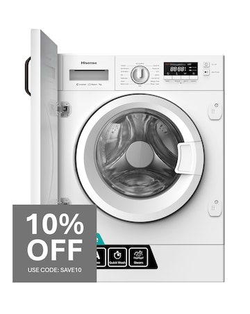 Hisense 3 Series WF3M741BWI Integrated 7kg Washing Machine 1400rpm White