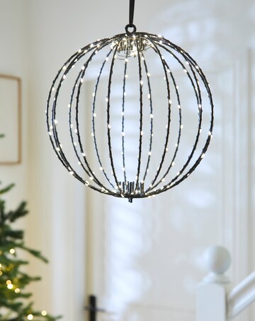 Lit Twinkle Hanging Wire Orb 40cm