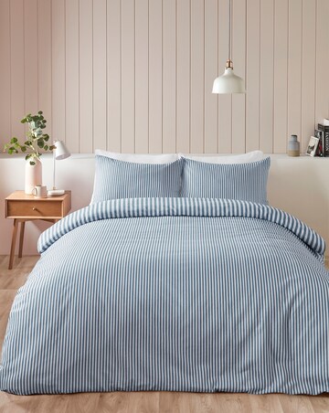 Catherine Lansfield Brushed Stripe Duvet Cover Set