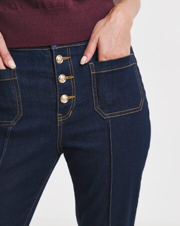 Seam Front Military Flare Jeans