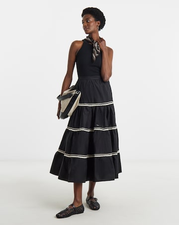 Black Tiered Maxi Skirt