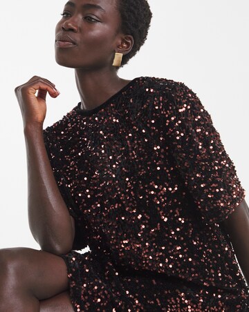 Twisted Wunder Velvet Sequin T-Shirt Mini Dress