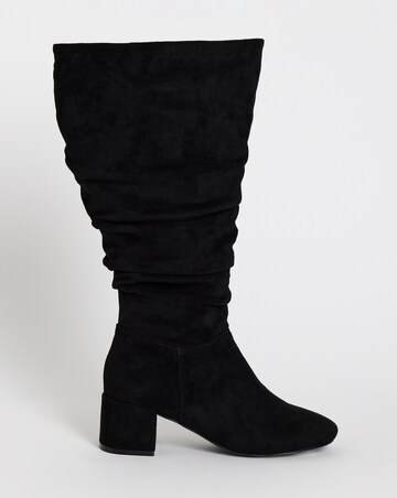 Rosie Heeled Knee High Slouch Boots - Extra Wide Fit (EEE) & Super Curvy Calf
