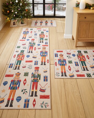 Christmas Nutcrackers Washable Large Doormat
