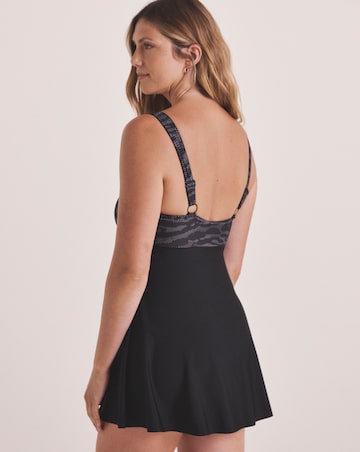 Sports Square Neck Swimdress With Shorts