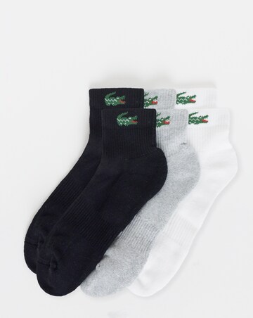 Lacoste 3 Pack Ankle Sport Socks - Multi