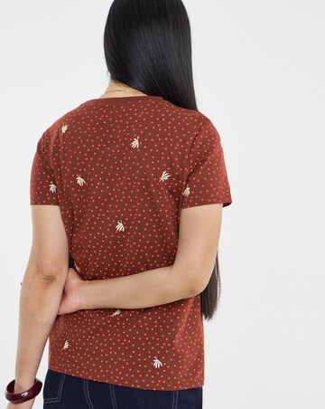 Chocolate Spot Embriodered Crew Neck T-Shirt