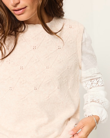Fatface Kaia Double Layer Knitted Tank with Broderie Sleeves