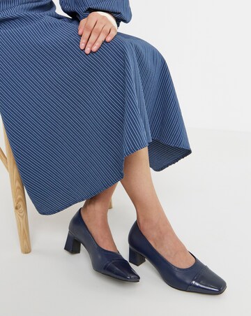 Autumn Flared Block Heel Court Shoes - Extra Wide Fit (EEE)