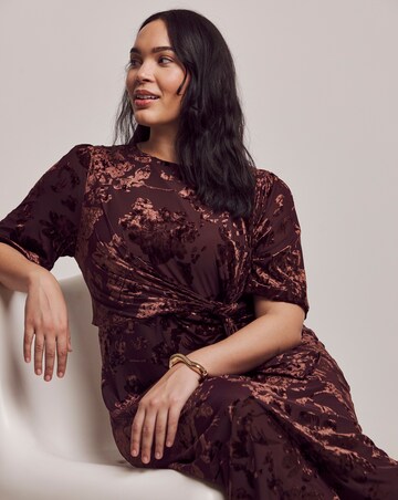 Julipa Petite Velour Burn Out Midi Dress