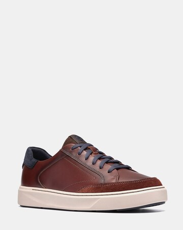 Clarks Code C Tie Leather Shoe - Dark Brown