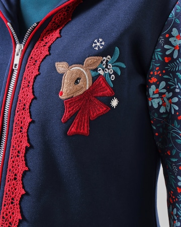 Joe Browns Christmas Reindeer Zip Through Hoodie