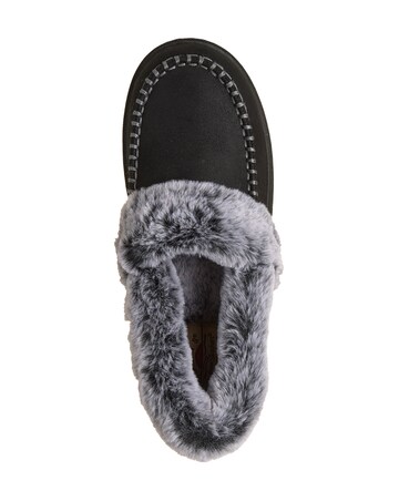 Skechers Black Bobs Cozy Kiss Snug Stitch Slippers - Standard Fit (D)