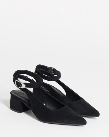 Isabella Ankle Detail Block Heel Pointed Shoes - Extra Wide Fit (EEE)