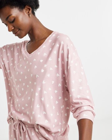 Pretty Secrets Heart Print Soft Knit Lounge Set