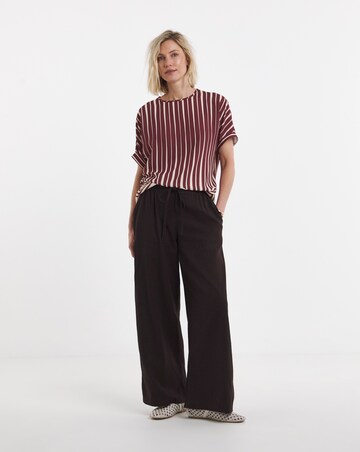 Stripe Border Short Sleeve Boxy Top