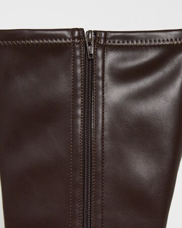 Hadley Block Heel Knee High Sock Boots - Extra Wide Fit (EEE) & Super Curvy Calf