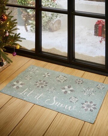 Christmas Snowflakes Washable Doormat