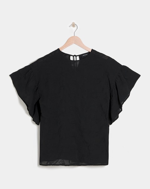 Black Embroidered Blouse