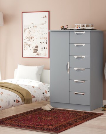 Haydn Ready Assembled 1 Door 5 Drawer Kids Wardrobe - Kids