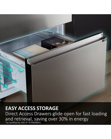 Haier HFR5719ENMG 70 FD Plain Door Refrigerator Silver + Install