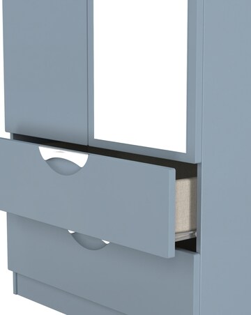Haydn Ready Assembled 2 Door 2 Drawer Mirrored Wardrobe - Kids
