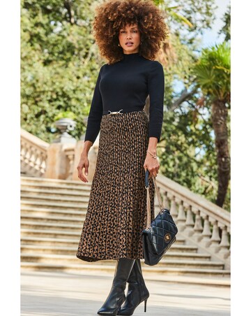 Sosandar Animal Print 2 Part Knitted Dress