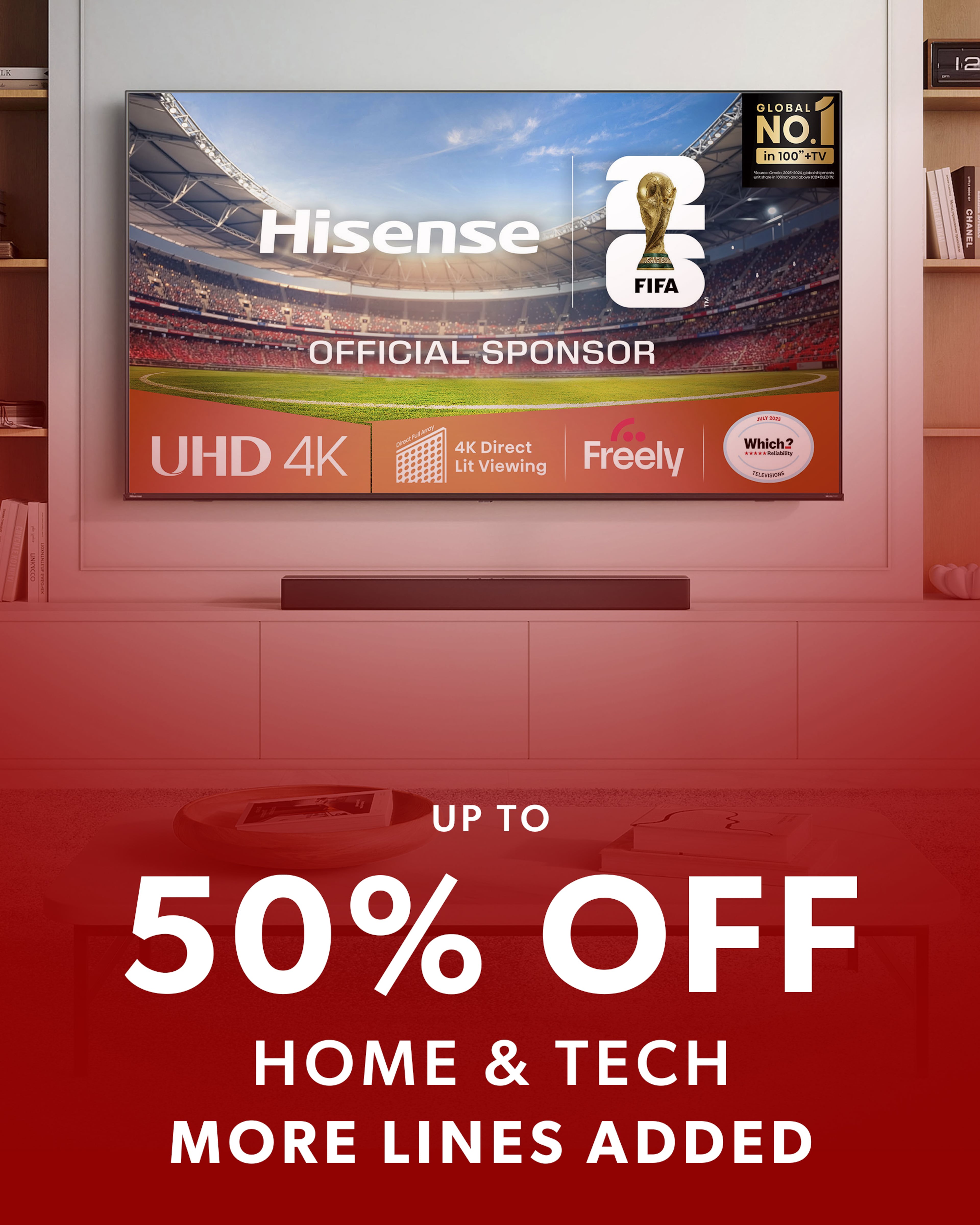 Hisense TV and entertainment system in a living room