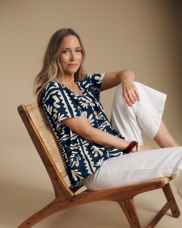 Julipa Petite Printed Button Through Blouse