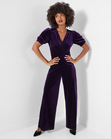 Joe Browns Gabriella Velour Wrap Front Jumpsuit Petite