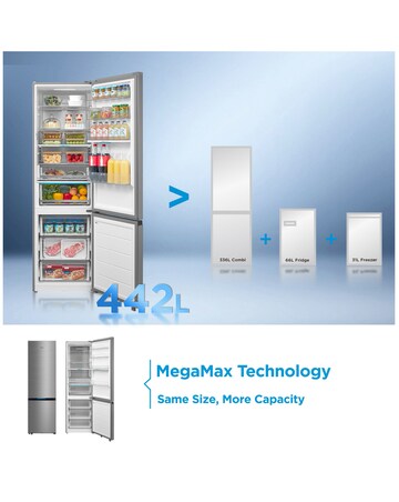 Midea Large Capacity Combi Fridge Freezer - Inox + Installation