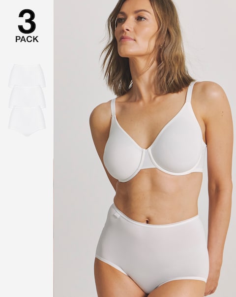 Sloggi (3 Pack) Microfibre Maxi Knickers White