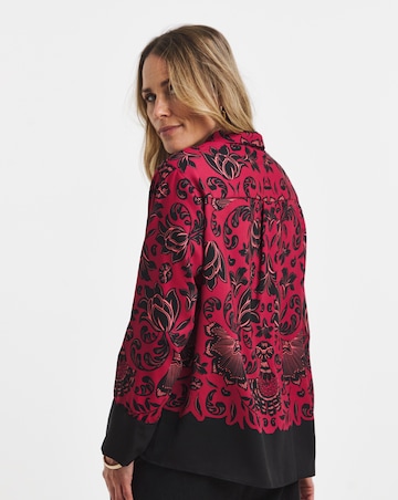 Burgundy Placement Print Shirt
